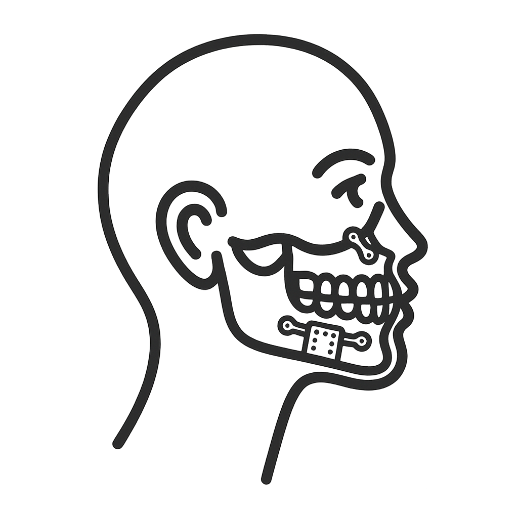 Icona stilizzata di mascella e mandibola per la chirurgia ortognatica in Campania