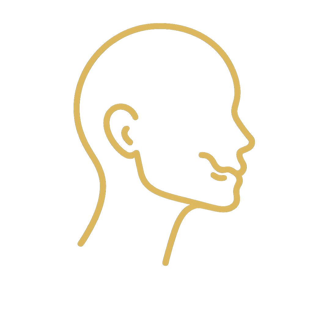 Icona stilizzata di mascella e mandibola per la chirurgia delle ghiandole salivari in Campania