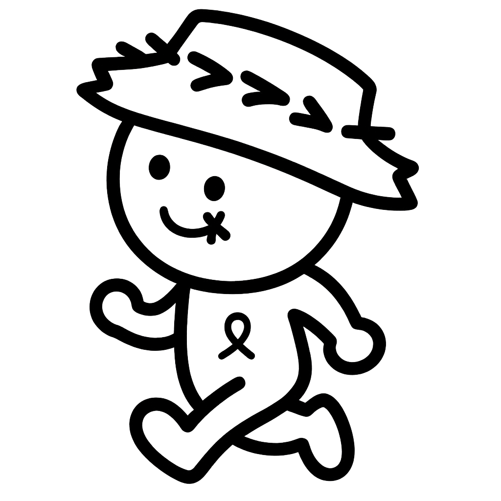 Pupazzetto stilizzato con cappello che cammina, simbolo del percorso di cura della labiopalatoschisi a Caserta